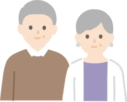遺言書作成サポートのサービスページの遺言書作成サポートを受けて安心している夫婦のイラスト画像